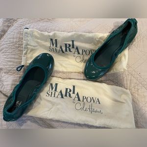 Cole Haan flat comfortable teal ballet shoes